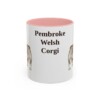 11oz Pembroke Welsh Corgi Mug, Pink, front view