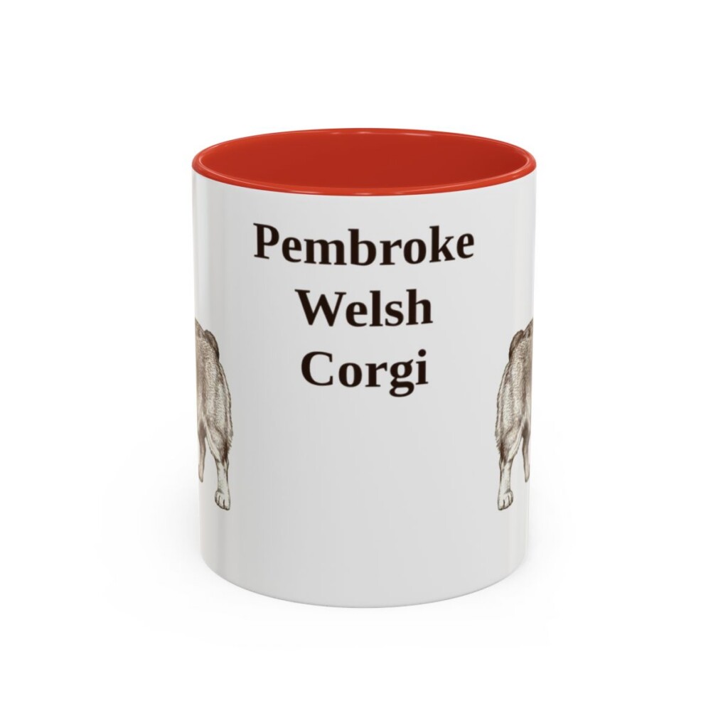 11oz Pembroke Welsh Corgi Mug, Red, front view