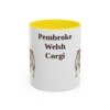 11oz Pembroke Welsh Corgi Mug, Yellow, front view