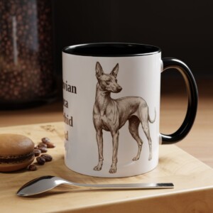 11oz Peruvian Inca Orchid Dog Dad Mug, Black, lifestyle photo
