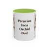 11oz Peruvian Inca Orchid Dog Dad Mug, Light Green, front view