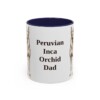 11oz Peruvian Inca Orchid Dog Dad Mug, Navy, front view