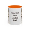11oz Peruvian Inca Orchid Dog Dad Mug, Orange, front view