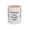 11oz Peruvian Inca Orchid Dog Dad Mug, Pink, front view