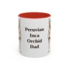 11oz Peruvian Inca Orchid Dog Dad Mug, Red, front view