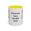 11oz Peruvian Inca Orchid Dog Dad Mug, Yellow, front view