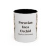 11oz Peruvian Inca Orchid Latin Mug, Black, front view