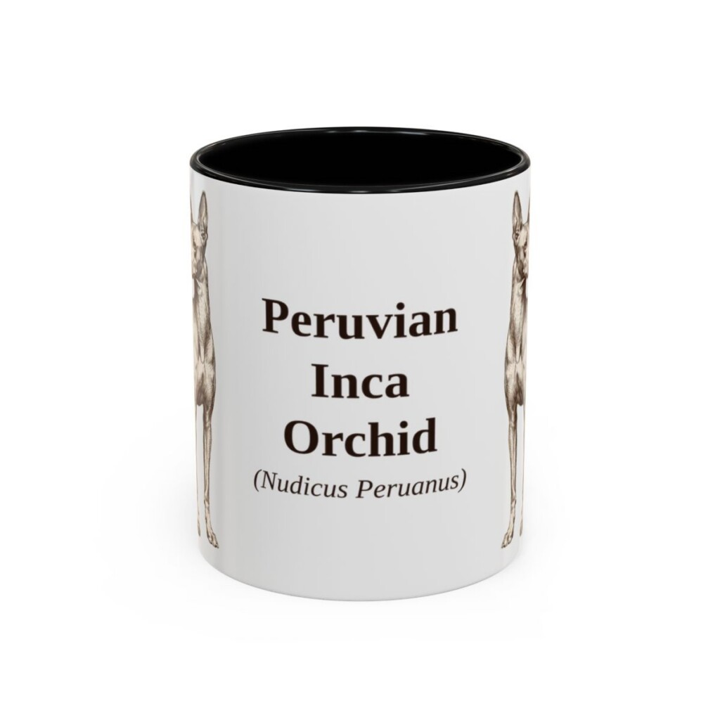 11oz Peruvian Inca Orchid Latin Mug, Black, front view