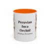 11oz Peruvian Inca Orchid Latin Mug, Orange, front view