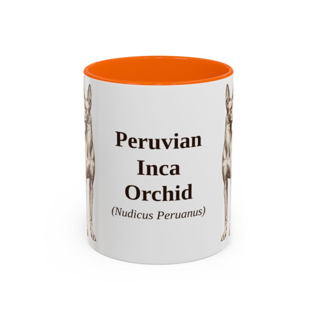 11oz Peruvian Inca Orchid Latin Mug, Orange, front view