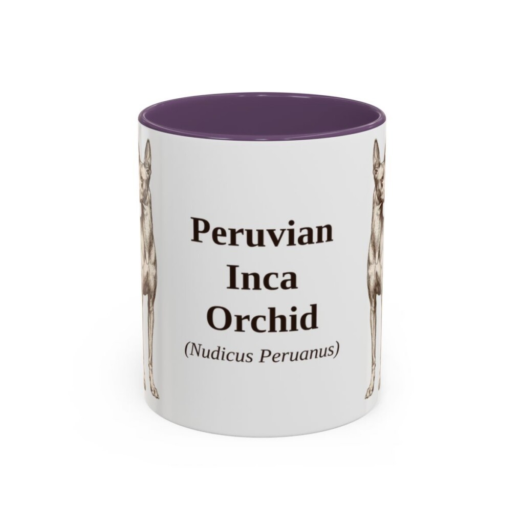 11oz Peruvian Inca Orchid Latin Mug, Purple, front view