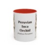 11oz Peruvian Inca Orchid Latin Mug, Red, front view