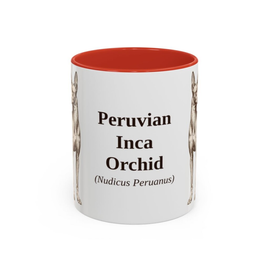 11oz Peruvian Inca Orchid Latin Mug, Red, front view