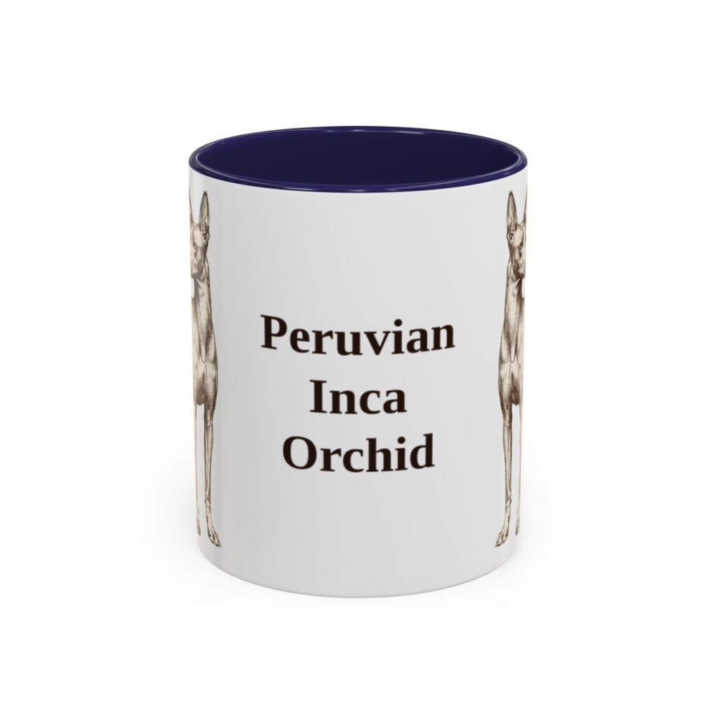 11oz-peruvian-inca-orchid-mug-navy 11oz Peruvian Inca Orchid Mug, Navy, front view