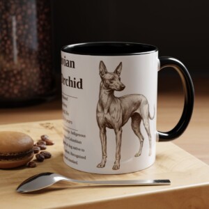 11oz Peruvian Inca Orchid Mug, Black, lifestyle photo