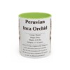 11oz-peruvian-inca-orchid-mug-writeup-light-green 11oz Peruvian Inca Orchid Mug, Light Green, front view