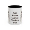 11oz Petit Basset Griffon Vendeen Dog Dad Mug, Black, front view