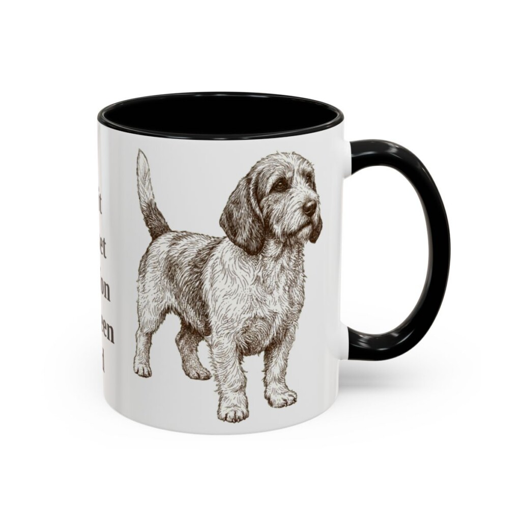 11oz Petit Basset Griffon Vendeen Dog Dad Mug, Black, right side view