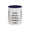 11oz Petit Basset Griffon Vendeen Dog Dad Mug, Navy, front view