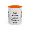 11oz Petit Basset Griffon Vendeen Dog Dad Mug, Orange, front view
