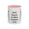 11oz Petit Basset Griffon Vendeen Dog Dad Mug, Pink, front view
