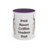 11oz Petit Basset Griffon Vendeen Dog Dad Mug, Purple, front view