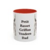 11oz Petit Basset Griffon Vendeen Dog Dad Mug, Red, front view