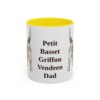 11oz Petit Basset Griffon Vendeen Dog Dad Mug, Yellow, front view