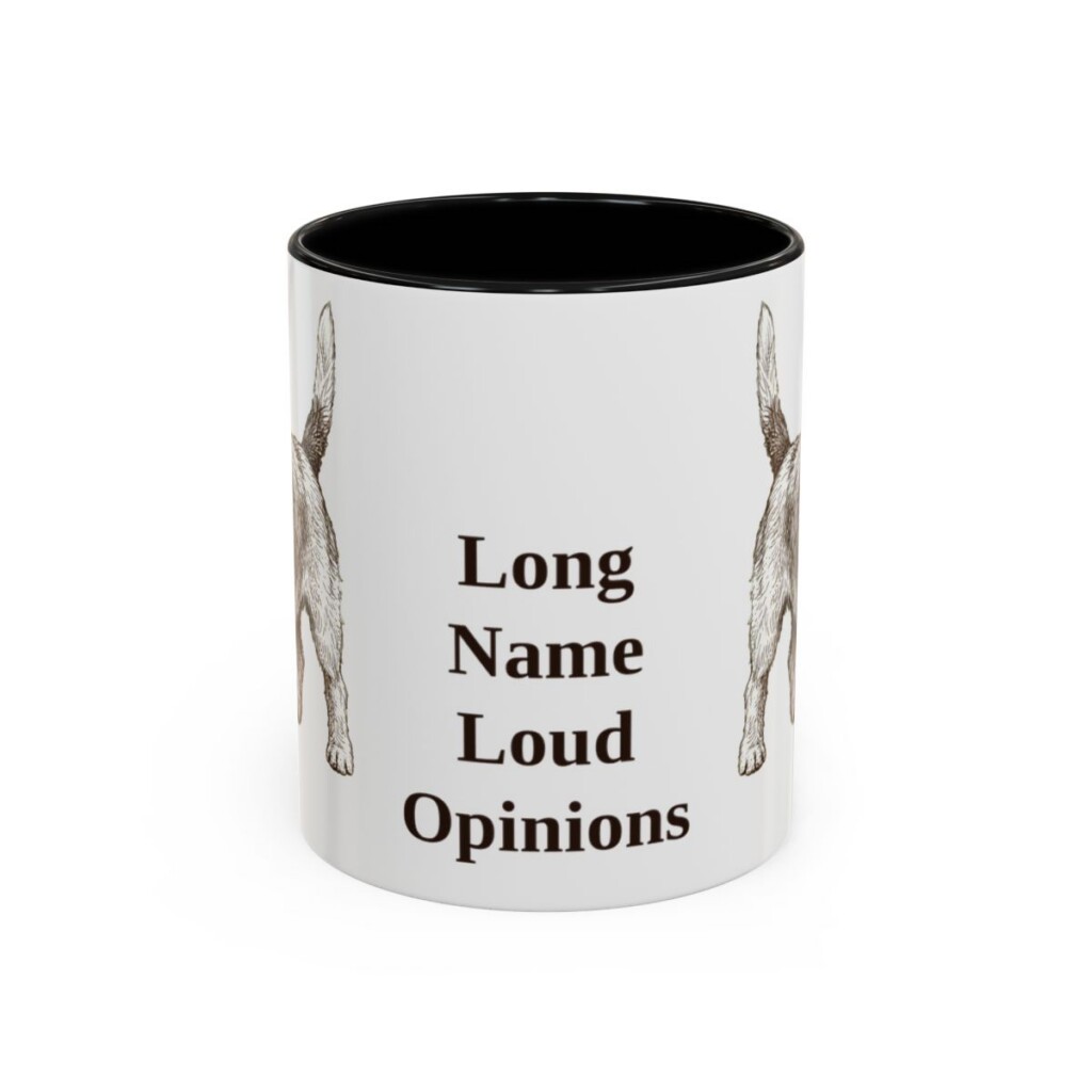 11oz Funny Petit Basset Griffon Vendeen Mug, Black, front view