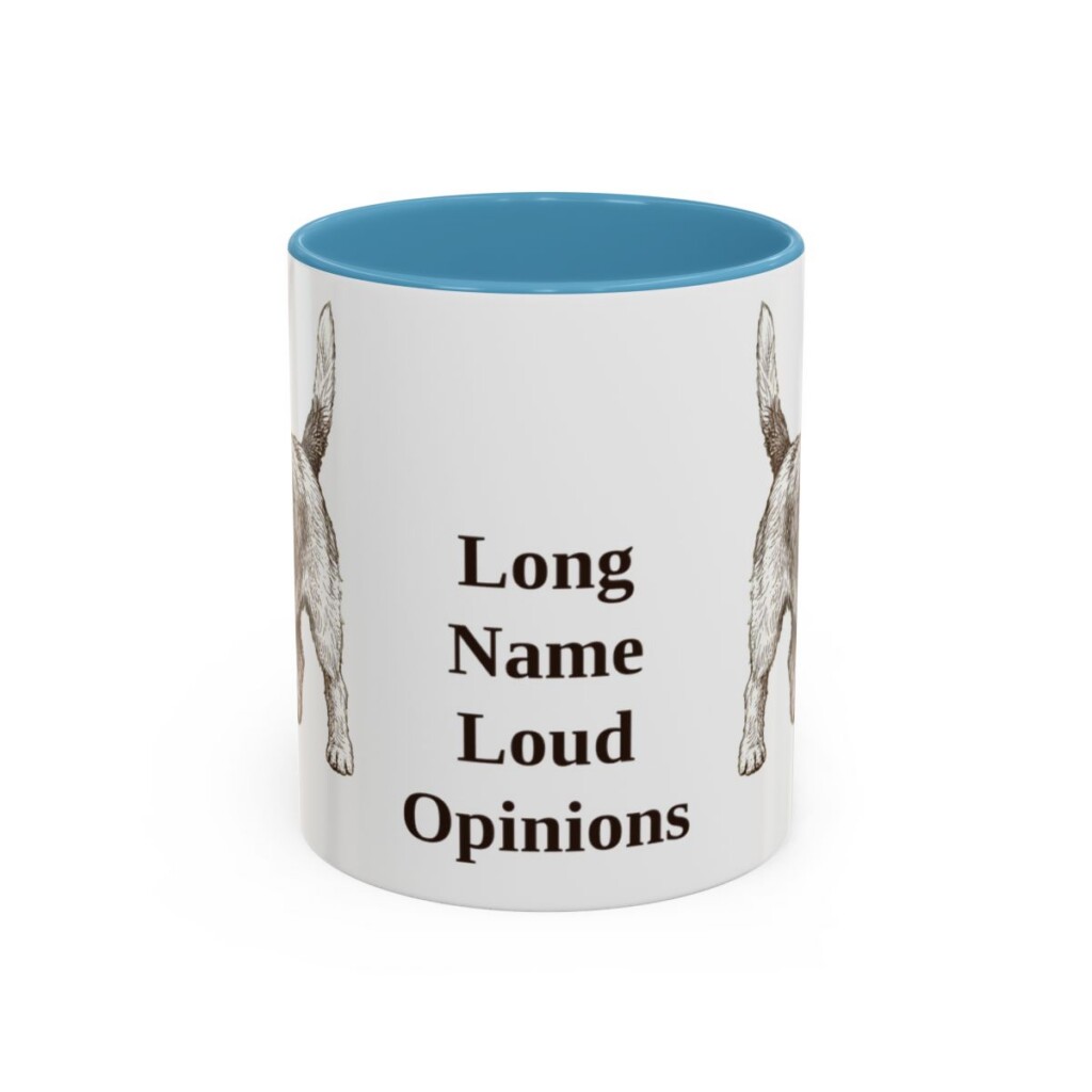 11oz Funny Petit Basset Griffon Vendeen Mug, Light Blue, front view