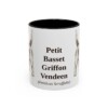 11oz Petit Basset Griffon Vendeen Latin Mug, Black, front view