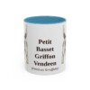 11oz Petit Basset Griffon Vendeen Latin Mug, Light Blue, front view