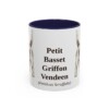 11oz Petit Basset Griffon Vendeen Latin Mug, Navy, front view