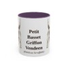 11oz Petit Basset Griffon Vendeen Latin Mug, Purple, front view