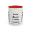 11oz Petit Basset Griffon Vendeen Latin Mug, Red, front view