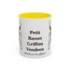 11oz Petit Basset Griffon Vendeen Latin Mug, Yellow, front view