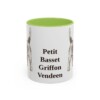 11oz Petit Basset Griffon Vendeen Mug, Light Green, front view