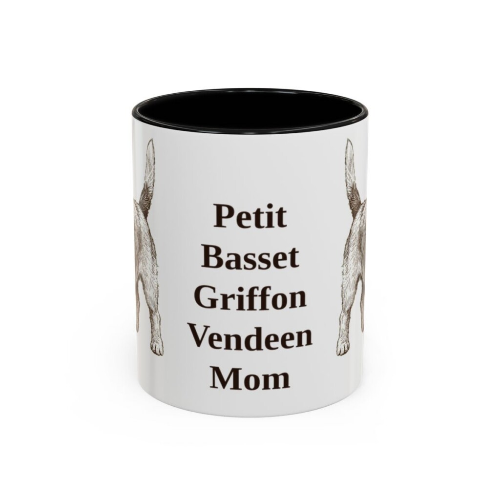 11oz Petit Basset Griffon Vendeen Dog Mom Mug, Black, front view