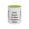 11oz Petit Basset Griffon Vendeen Dog Mom Mug, Light Green, front view