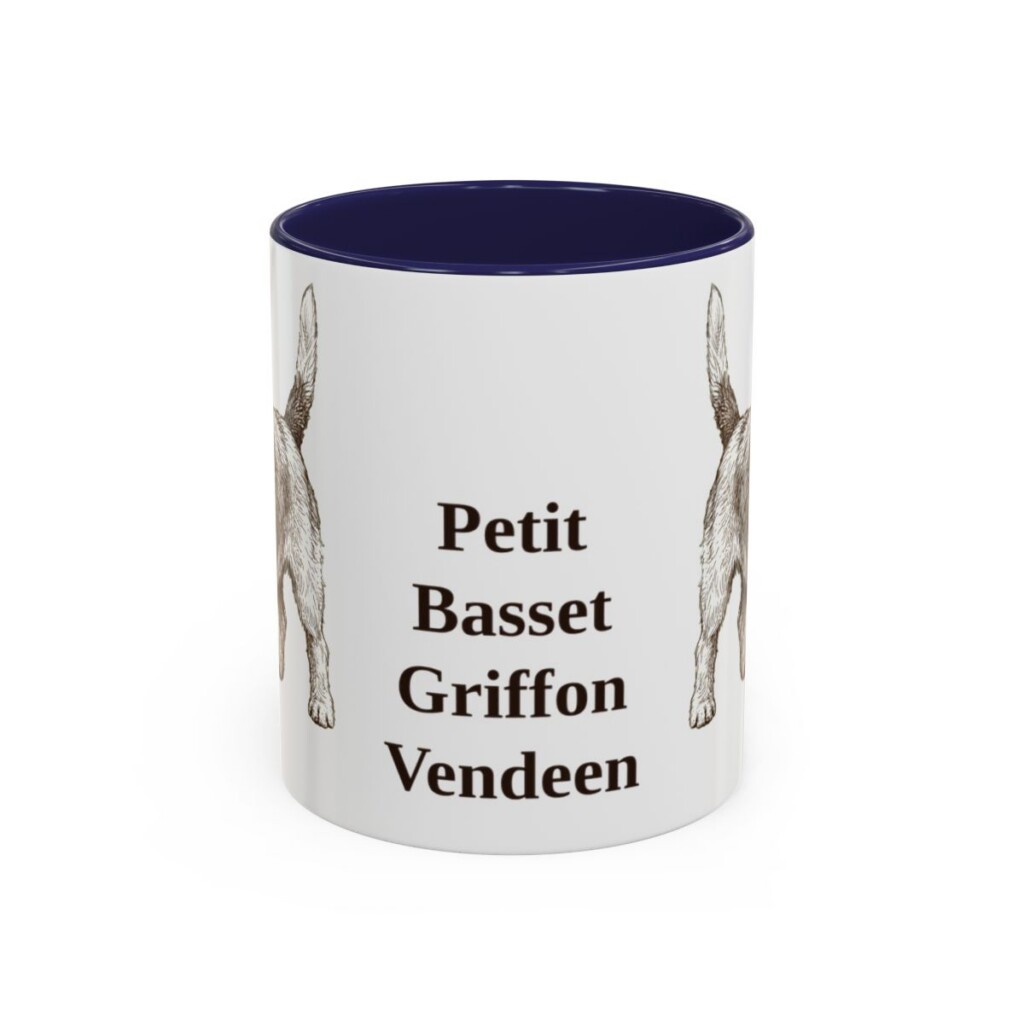 11oz Petit Basset Griffon Vendeen Mug, Navy, front view