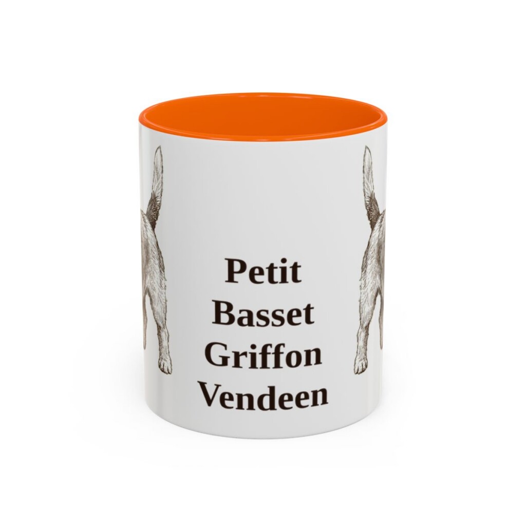 11oz Petit Basset Griffon Vendeen Mug, Orange, front view