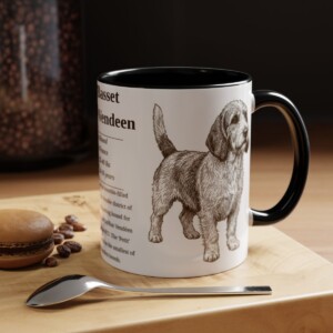 11oz Petit Basset Griffon Vendeen Mug, Black, lifestyle photo