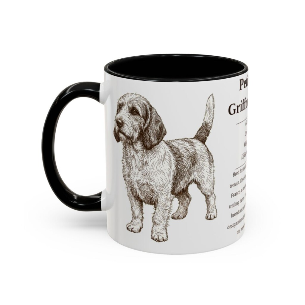 11oz Petit Basset Griffon Vendeen Mug, Black, left side view