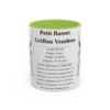 11oz Petit Basset Griffon Vendeen Mug, Light Green, front view
