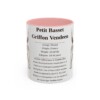 11oz Petit Basset Griffon Vendeen Mug, Pink, front view