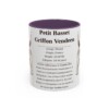 11oz Petit Basset Griffon Vendeen Mug, Purple, front view
