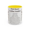 11oz Petit Basset Griffon Vendeen Mug, Yellow, front view