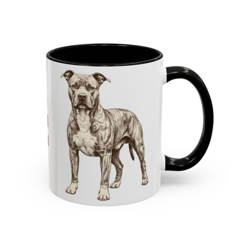 11oz Pit Bull Dog Dad Mug, Black, right side view