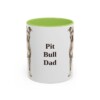 11oz Pit Bull Dog Dad Mug, Light Green, front view