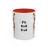 11oz Pit Bull Dog Dad Mug, Red, front view